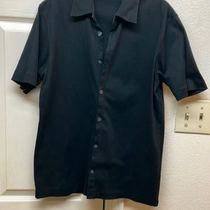 COPY - Black short sleeved collared shirt